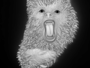 angry bear bas relief for cnc 3D Model