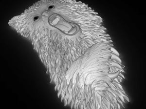 angry bear bas relief for cnc 3D Model