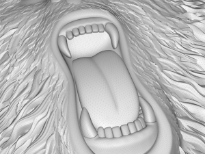angry bear bas relief for cnc 3D Model