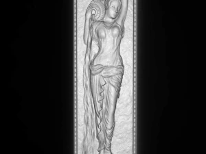 greek girl with water bas relief 3D Model