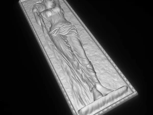greek girl with water bas relief 3D Model
