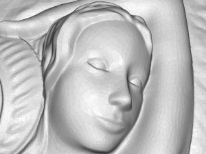 greek girl with water bas relief 3D Model