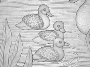 geese on the pond bas relief for cnc 3D Model