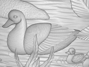 geese on the pond bas relief for cnc 3D Model