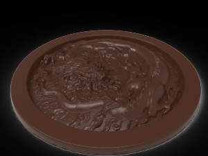 chinese dragon in circle bas relief for cnc 3D-Modell