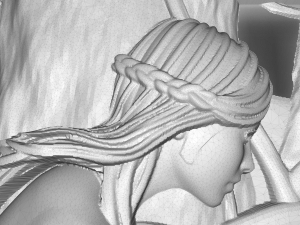 girl and lioness bas relief for cnc 3D Model