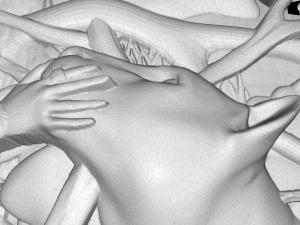 girl and lioness bas relief for cnc 3D Model