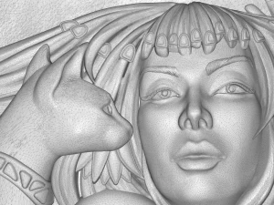 cleopatra with cat bas relief 3D Model