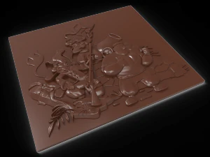 characters from cartoon cossacks bas relief 3D Model