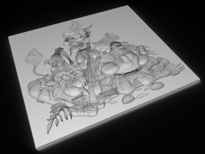characters from cartoon cossacks bas relief 3Dモデル