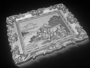 horses bas relief 3D Model