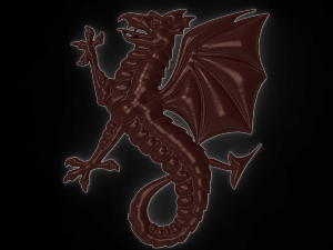dragon with two paws bas relief for cnc 3D Model