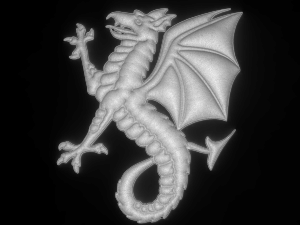 dragon with two paws bas relief for cnc Model 3D