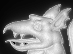 dragon with two paws bas relief for cnc Model 3D