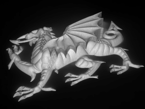 welsh dragon bas relief for cnc Modèle 3D