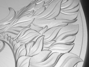 european dragon with wings bas relief for cnc 3D Model