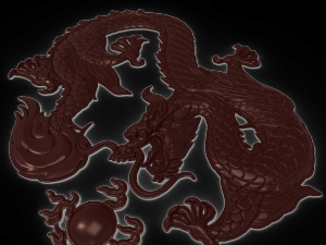 chinese dragon and fire ball bas relif for cnc 3D Model