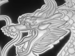 chinese dragon and fire ball bas relif for cnc 3D Model
