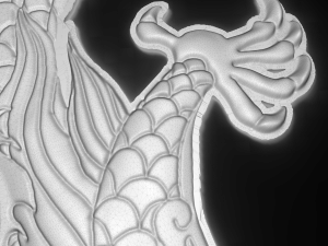chinese dragon and fire ball bas relif for cnc 3D Model
