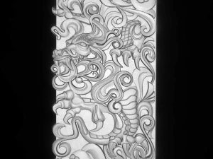 european dragon without wings bas relif for cnc 3D Model
