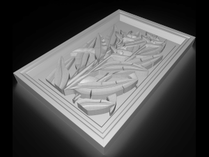 a plant in the frame bas relief for cnc Model 3D