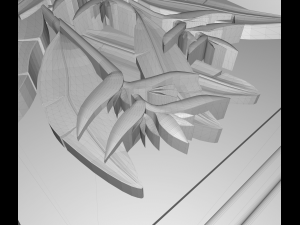 a plant in the frame bas relief for cnc Model 3D