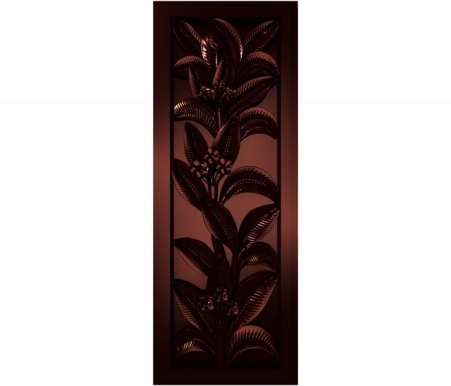 a plant with flowers in the frame bas relief for cnc 3Dモデル .c4d .max .obj .3ds .fbx .stl .blend 
