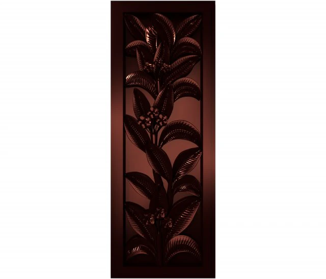 a plant with flowers in the frame bas relief for cnc 3D Model .c4d .max .obj .3ds .fbx .stl .blend