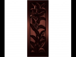 a plant with flowers in the frame bas relief for cnc 3D Model