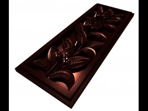 a plant with flowers in the frame bas relief for cnc 3D Model