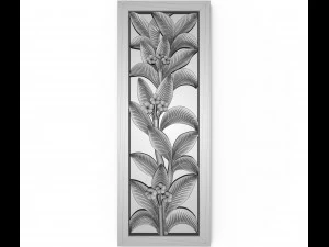 a plant with flowers in the frame bas relief for cnc 3D Model