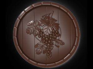 grape on the top of a barrel bas relief for cnc 3D Model