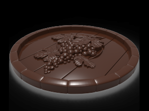 grape on the top of a barrel bas relief for cnc 3D Model