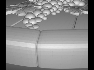 grape on the top of a barrel bas relief for cnc 3D Model