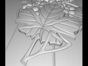 grape on the top of a barrel bas relief for cnc 3D Model