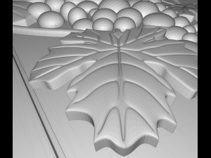 grape on the top of a barrel bas relief for cnc 3D Model