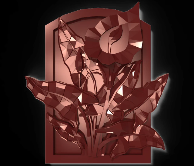 the flower calla bas relief for cnc 3D Model .c4d .max .obj .3ds .fbx .stl .blend 