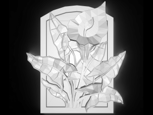 the flower calla bas relief for cnc 3D 模型