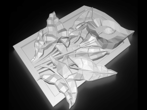 the flower calla bas relief for cnc 3D 模型