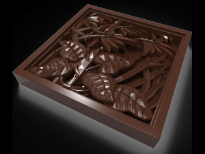 the plants in the square frame bas relief for cnc 3Dモデル