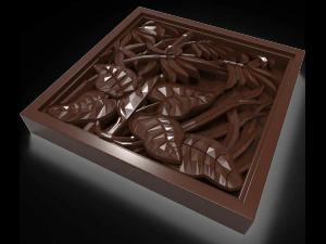 the plants in the square frame bas relief for cnc 3D Model