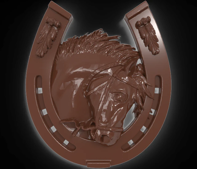 horses head and horseshoe bas relief for cnc 3D Model .c4d .max .obj .3ds .fbx .stl .blend