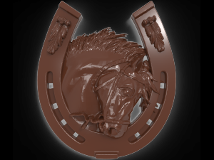 horses head and horseshoe bas relief for cnc 3D Model