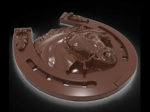 horses head and horseshoe bas relief for cnc Modello 3D