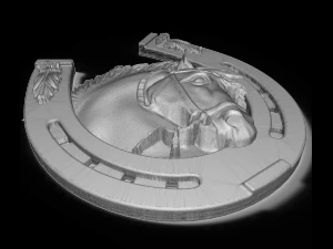 horses head and horseshoe bas relief for cnc 3D Model