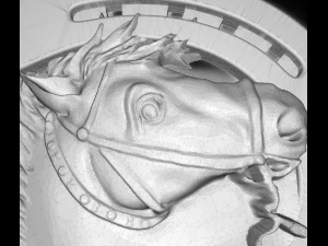 horses head and horseshoe bas relief for cnc 3D Model