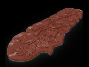 the hunting panel bas relief 3D Model