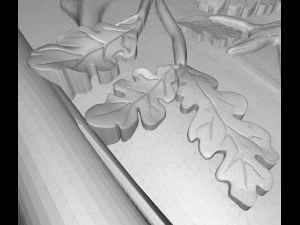 owl on the branch bas relief for cnc 3D 模型