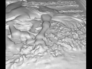 three horses on the sea coast bas relief for cnc 3D Model