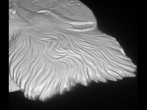 wolf with the moon bas relief for cnc 3D Model